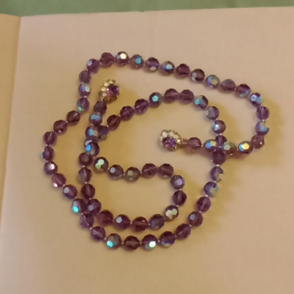 Vintage 1958 Judith McCann Rare Purple Necklace #804